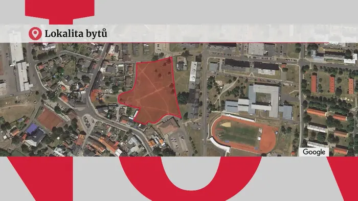 Místo v Ostrově, kde mají vzniknout nové byty