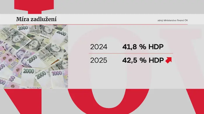 Míra zadlužení graf