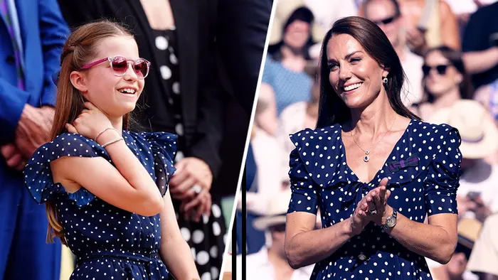 Princezna Charlotte a princezna Kate na Wimbledonu