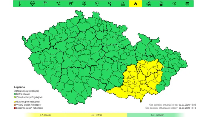 Výstraha ČHMÚ – Riziko požárů