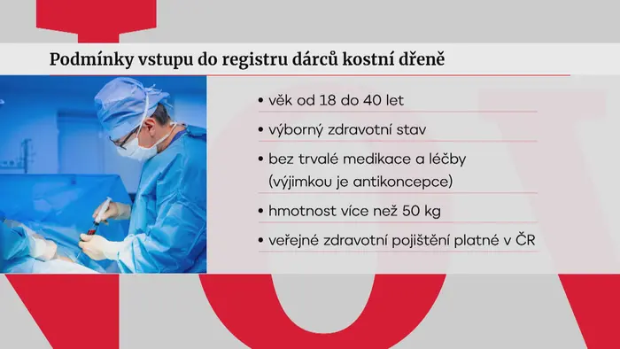 Podmínky vstupu do registru dárců kostní dřeně