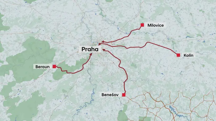 Vlakové trasy do Prahy