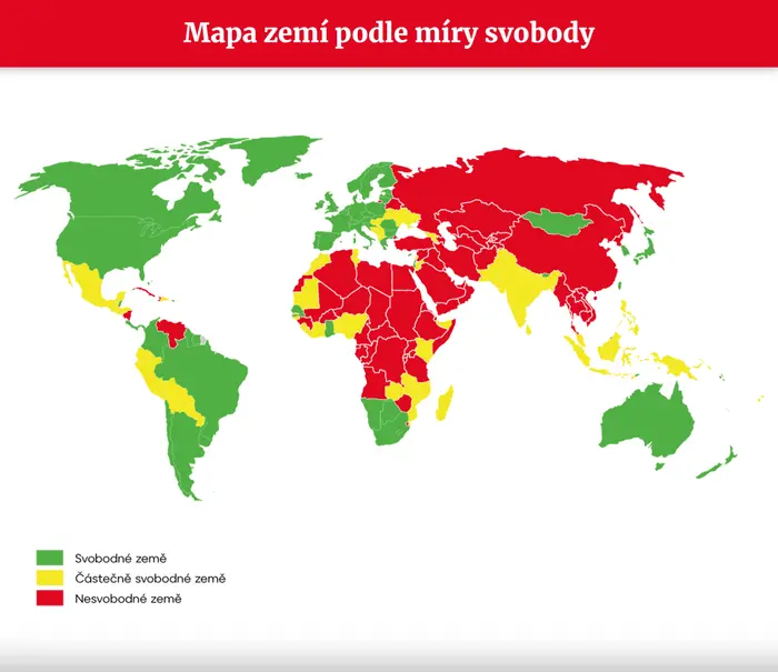 Mapa zemí podle míry svobody