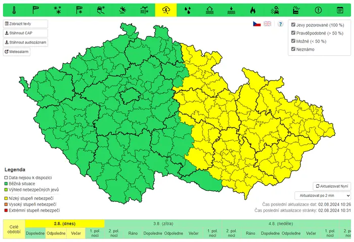 Výstraha před bouřkami, 2. 8.