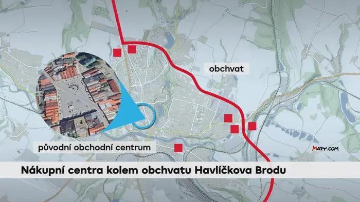 Mapa Havlíčkův Brod