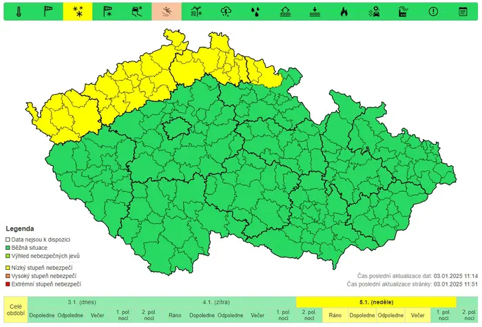 Výstraha před sněžením, 5. 1.