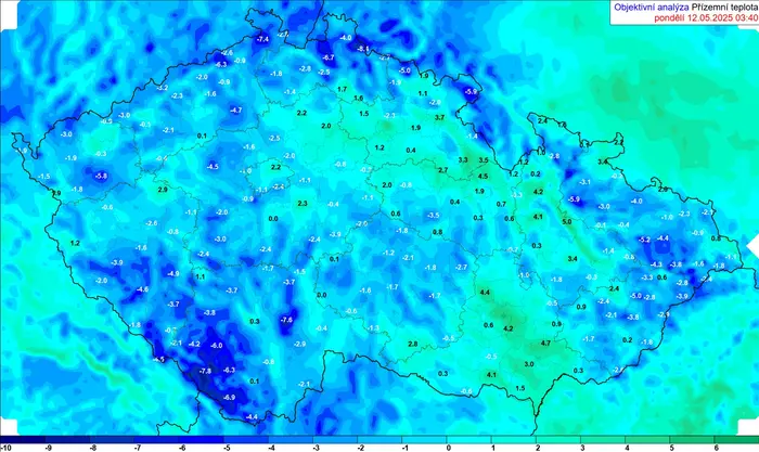 Ranní minima 12.05.2025