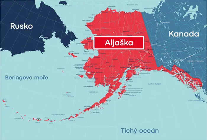 Mapa Aljašky