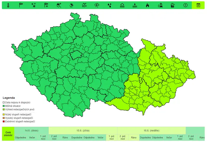 Varování meteorologů před bouřkami