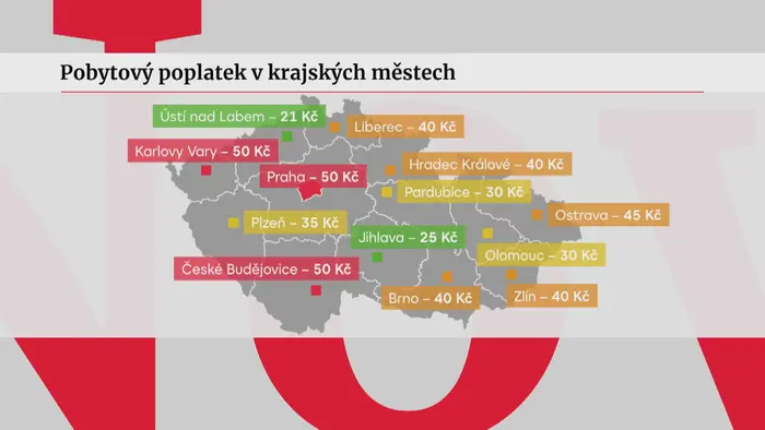 Pobytový poplatek v krajských městech