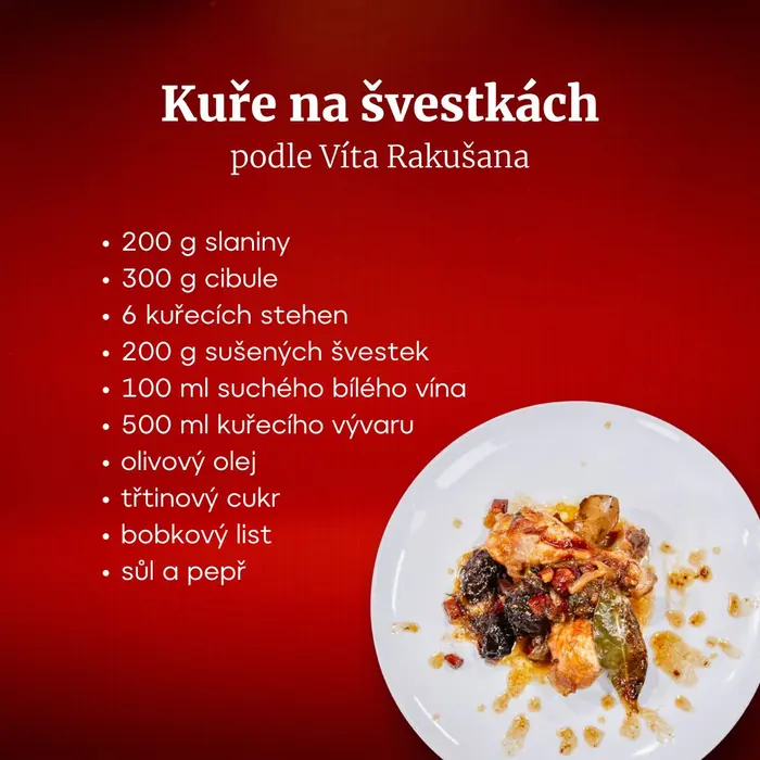 Suroviny na přípravu Kuře na švestkách podle Víta Rakušana