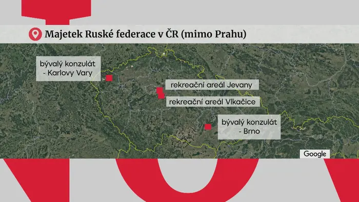 Majetek Ruské federace v ČR (mimo Prahu)