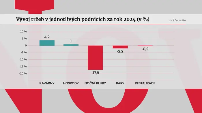 Vývoj tržeb v jednotlivých podnicích za rok 2024