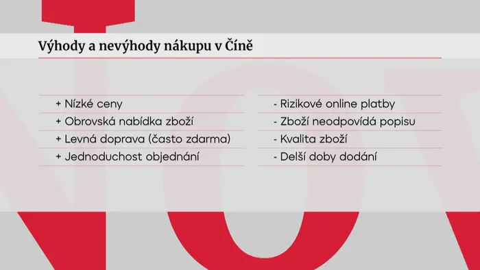 Výhody a nevýhody nákupu v Číně