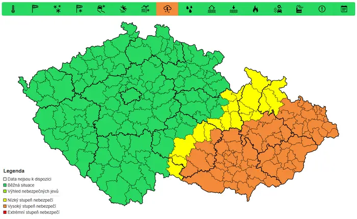 Výstraha před bouřkami, čtvrtek