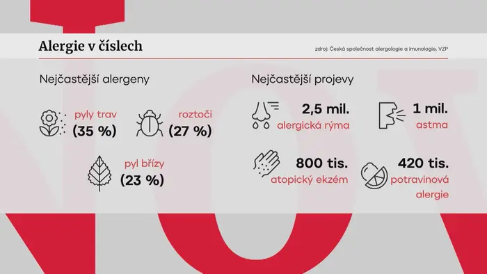Nejčastější alergie v České republice