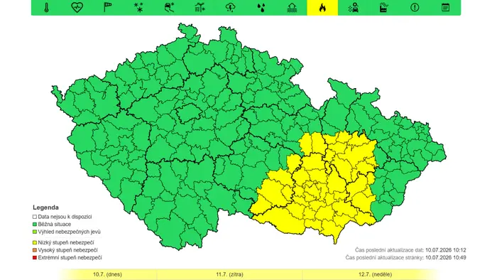 Výstraha ČHMÚ – Riziko požárů