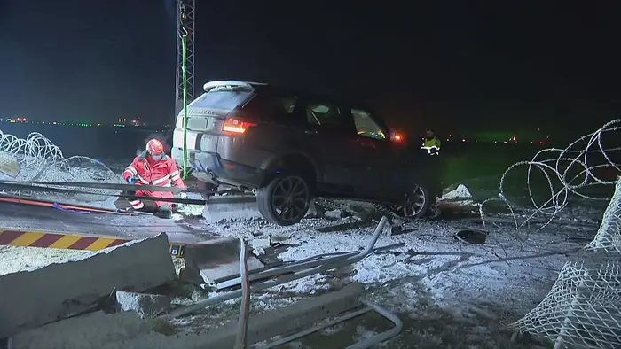 Nabourané auto na letišti v Kodani