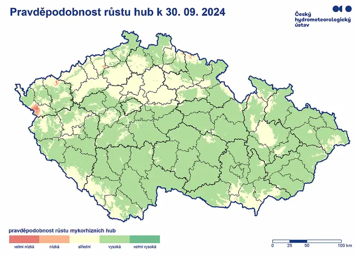 Pravděpodobnost růstu hub k 30. 9. 2024