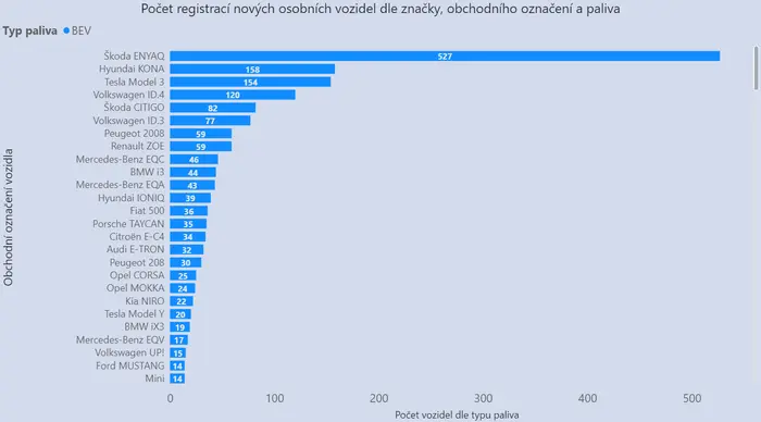 Registrace elektromobilů v roce 2021