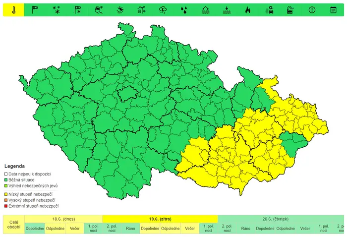 Výstraha před vysokými teplotami