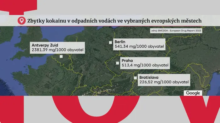 Kokain v evropských městech