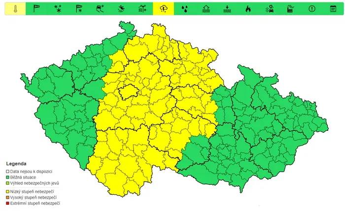 Výstraha před silnými bouřkami, čtvrtek 29. 8.