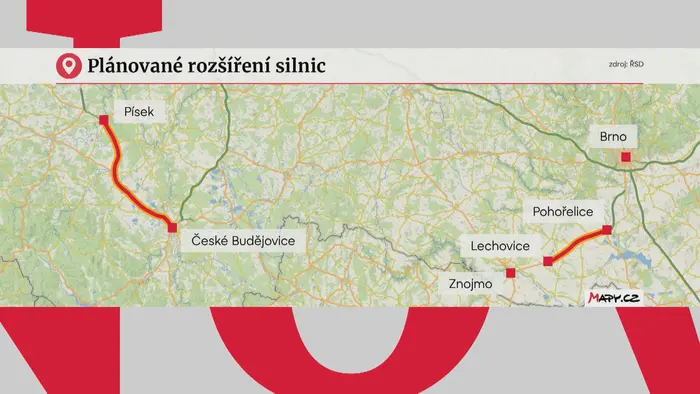Plánované rozšíření silnic