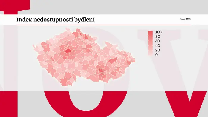 Sociálně vyloučené lokality mapa červená