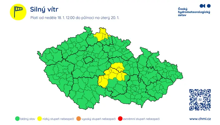 Silný vítr - výstraha