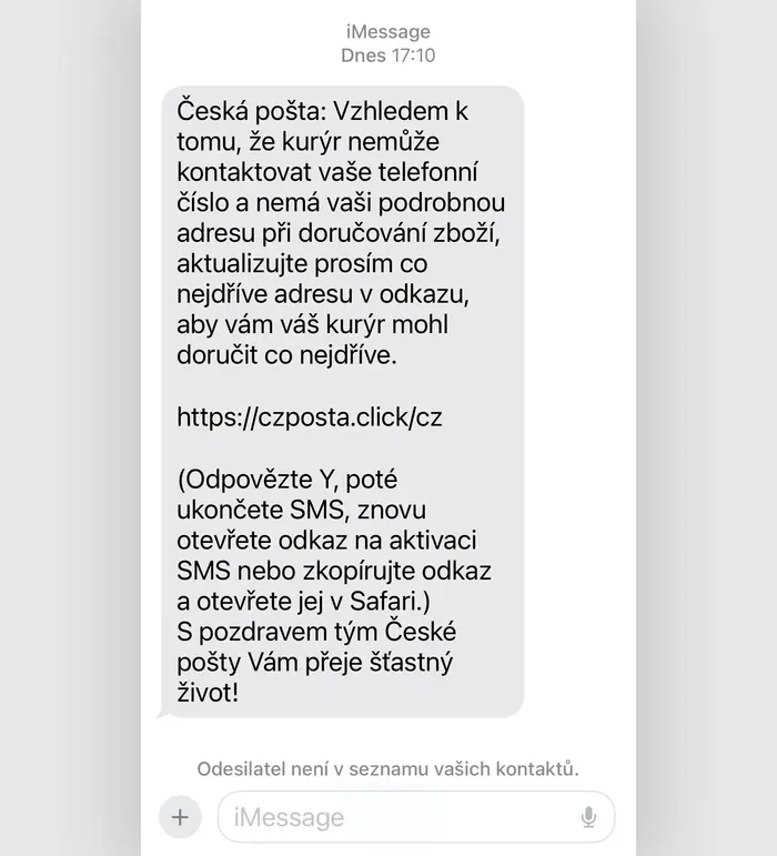 Podvodná SMS