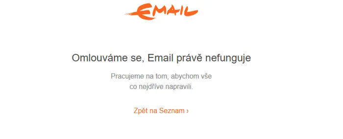 Seznam Email.cz má výpadek