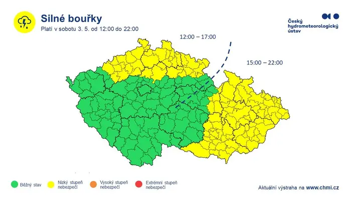 Výstraha před silnými bouřkami