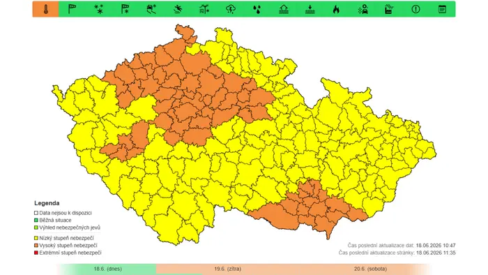 Výstraha – Vysoké a velmi vysoké teploty
