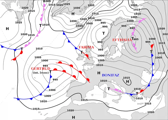 Meteorologická situace nad Evropou