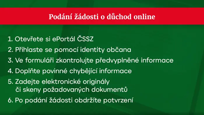 Podání žádosti o důchod