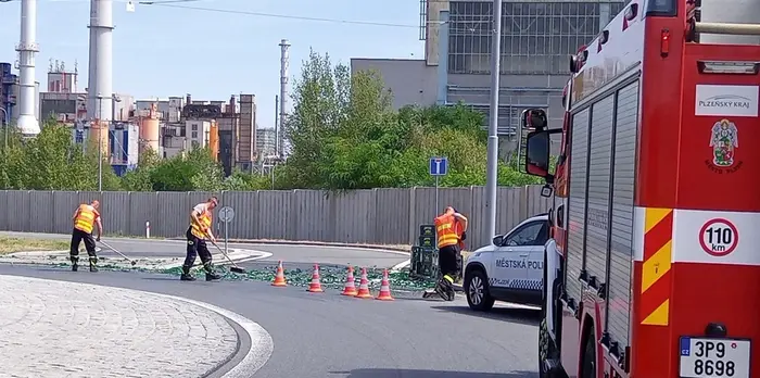 Nehoda na Domažlické třídě v Plzni