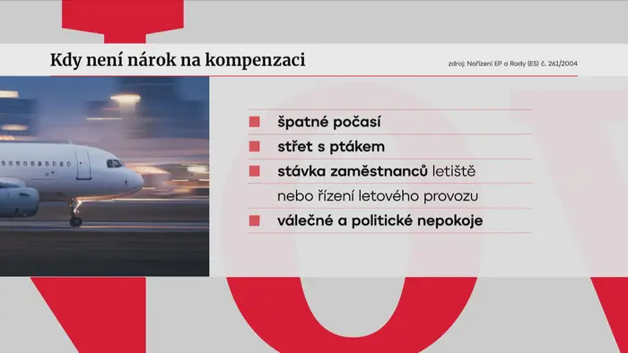 Kdy není nárok na kompenzaci za zpoždění letu