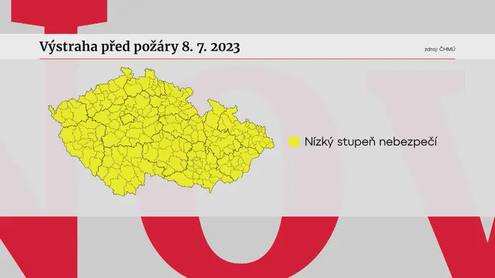 Výstraha před požáry 8. 7. 2023