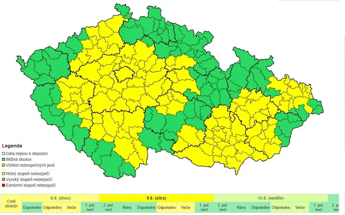 Výstraha před vysokými teplotami