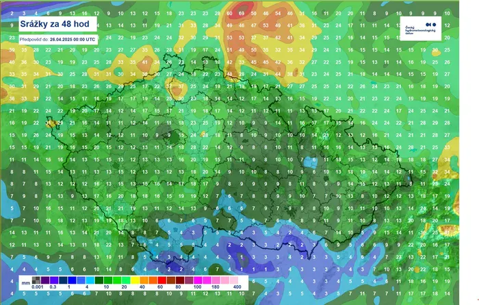 Mapa srážek