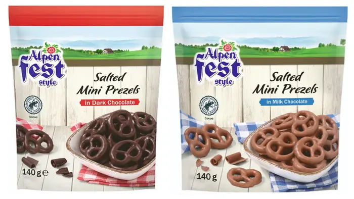 Lidl stahuje Alpenfest slané preclíky v hořké a mléčné čokoládě