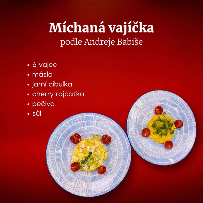 Suroviny na přípravu míchaných vajíček