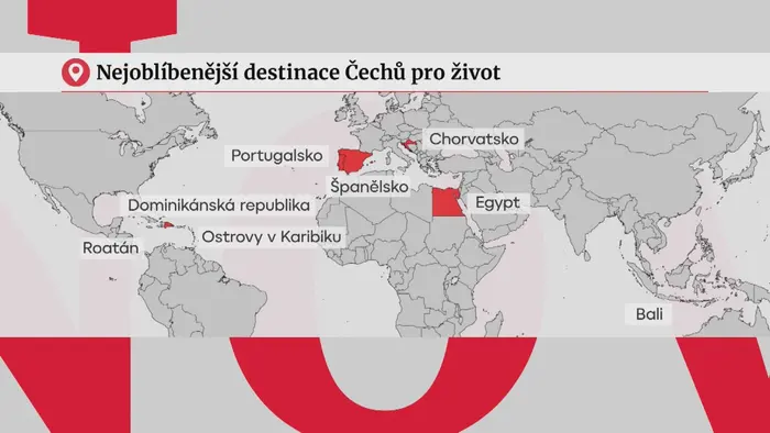 Nejoblíbenější destinace Čechů pro život