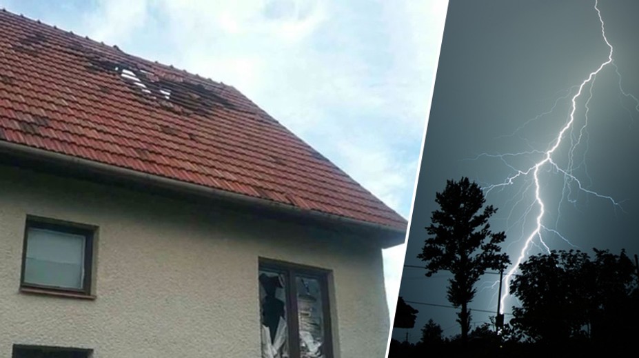 Dům zasáhl kulový blesk. Vletěl tam komínem, vylétl, když otevřeli dveře
