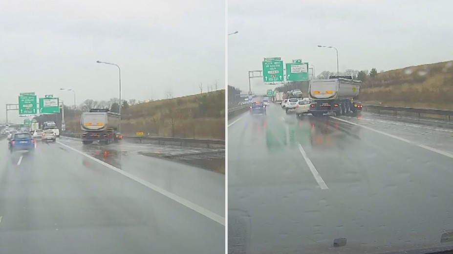 Kuriózní nehoda v Praze: Náklaďáku "uletěl" návěs, smetl auto! VIDEO