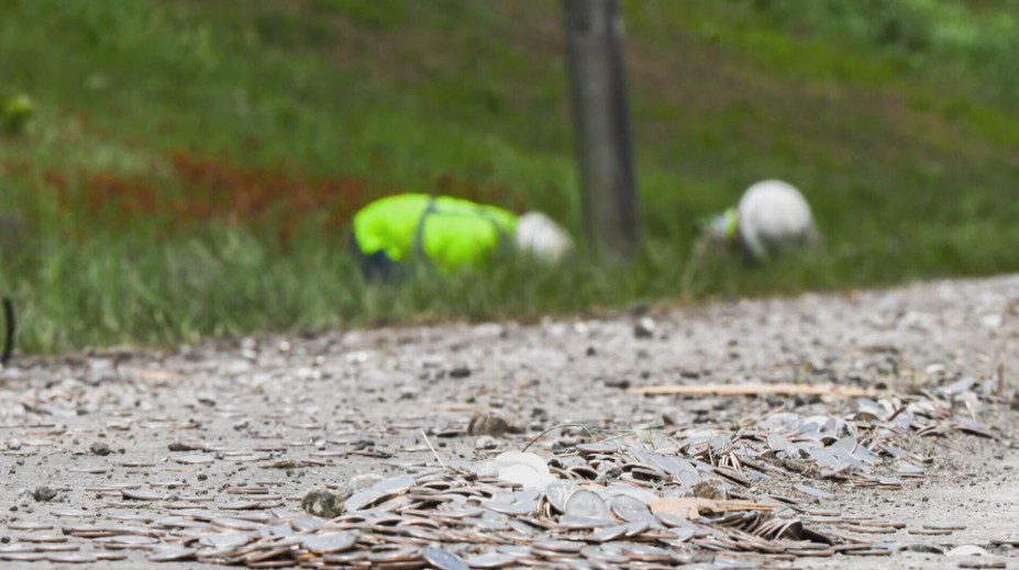 Havaroval tahač převážející desetníky. Stovky tisíc dolarů se válely po silnici
