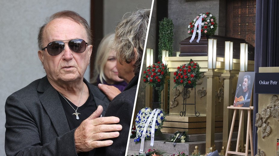 Drsní rockeři plakali nad rakví. Hvězdy se rozloučily s Oskarem Petrem