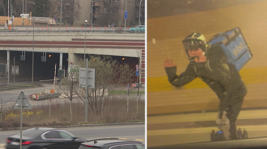 Cảnh sát tìm tài xế xe điện một bánh chạy trong đường hầm Blanka