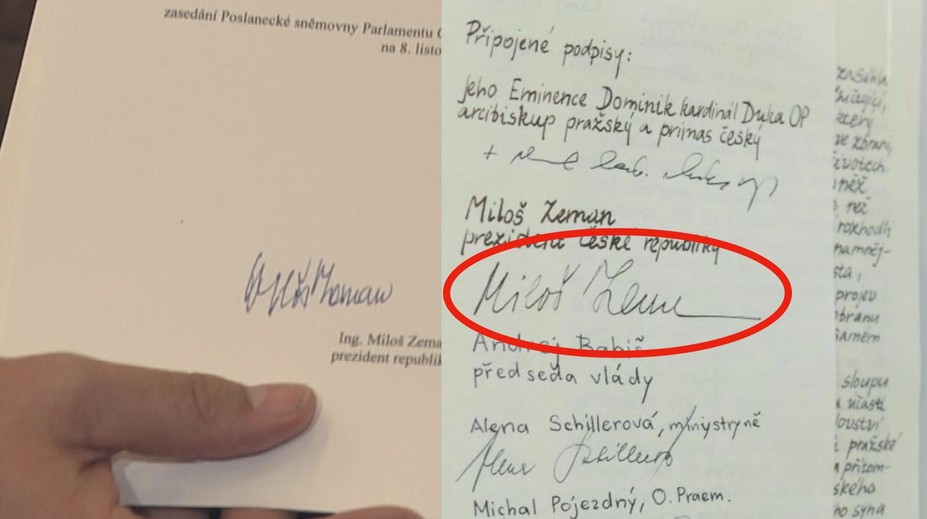 Proč vypadá Zemanův podpis jinak? Odborníci na písmo odpověděli